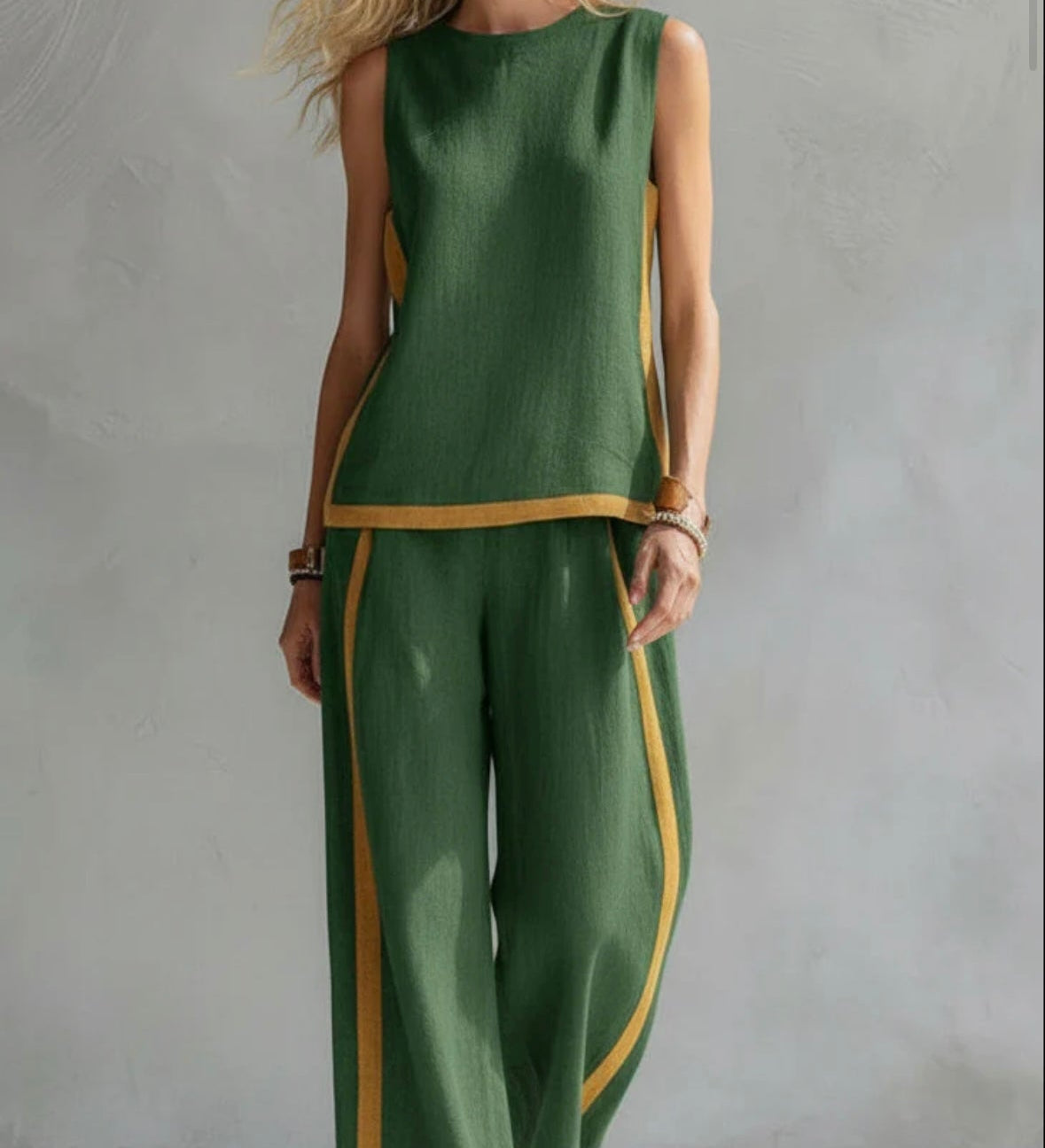 Moda Lusitana - Conjunto Elegante de Algodão e Linho