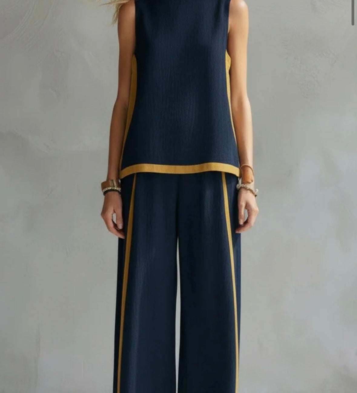 Moda Lusitana - Conjunto Elegante de Algodão e Linho