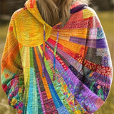 Margarida - Sweatshirt Boémio Patchwork com Capuz
