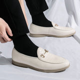 Mocassins de couro chique para homem