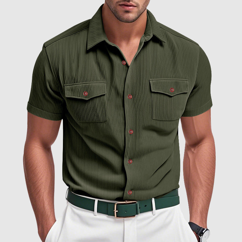 Camisa de bombazina elegante para homem