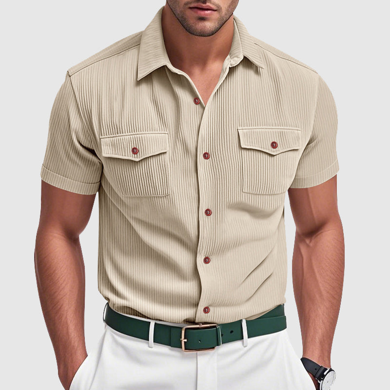 Camisa de bombazina elegante para homem