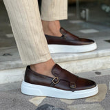 Mocassins de couro deslizantes