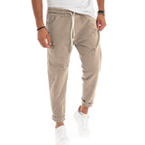 Calças de homem em ganga estilo jogger, algodão, corte loose fit