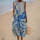 Vestido de Verão Sem Mangas com Design Confortável