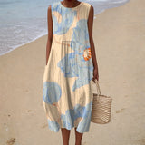 Vestido de Verão Sem Mangas com Design Confortável