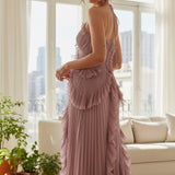 Rosé - Vestido Longo Plissado