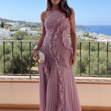 Rosé - Vestido Longo Plissado