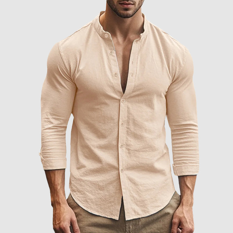 Camisa de linho respirável