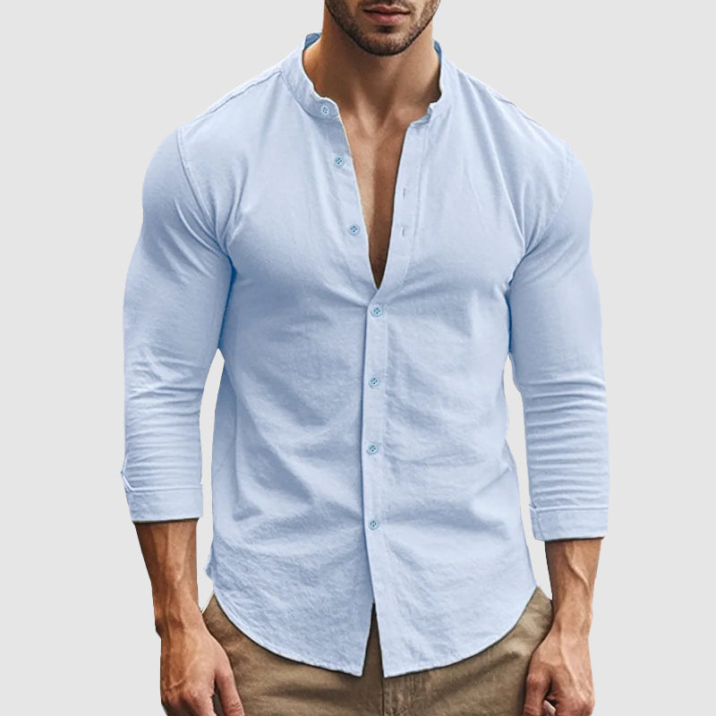 Camisa de linho respirável