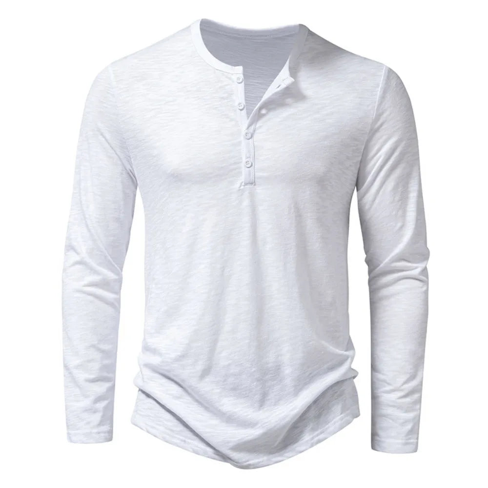 Camisa pólo de algodão de mangas compridas