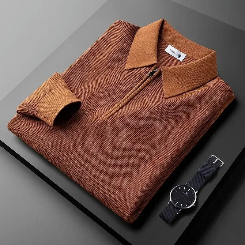 Camisola com fecho de correr elegante para homem