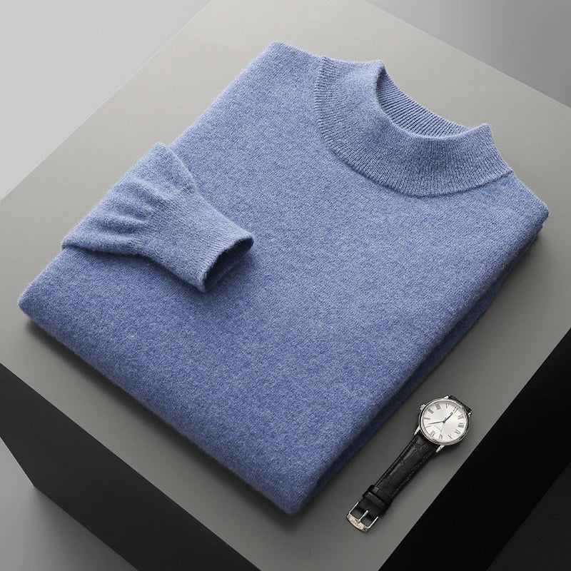 Camisola de caxemira com gola alta