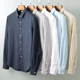 Camisa casual de algodão e linho