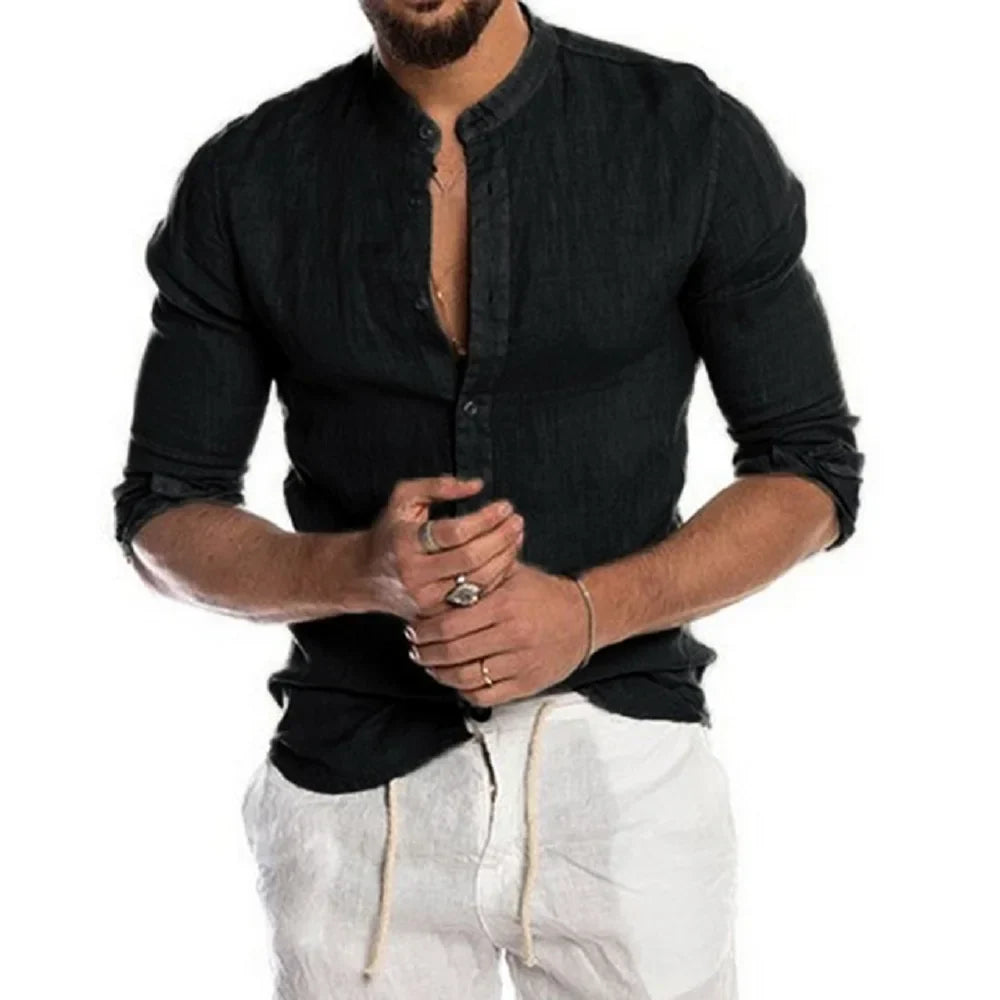 Camisa de linho de algodão