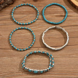 Conjunto de pulseiras boémias turquesa