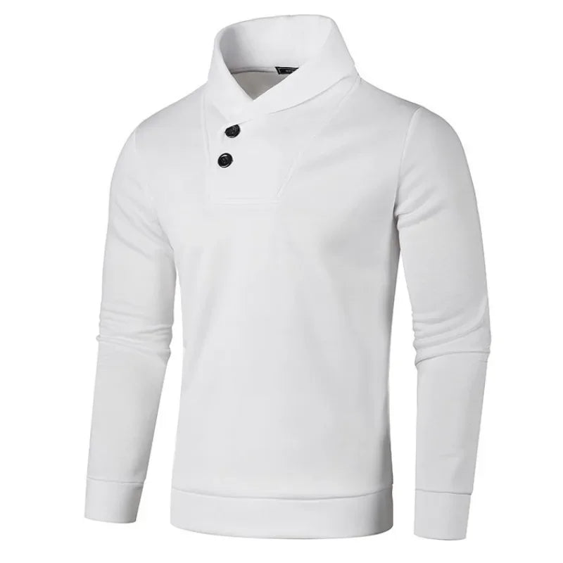 Elegante camisola de gola alta com botões