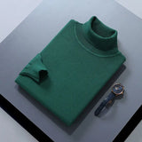 Elegante camisola de gola alta em algodão