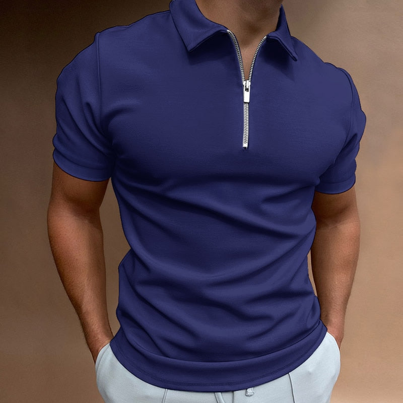 Camisa pólo com fecho