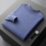 Elegante camisola de gola alta em lã merino