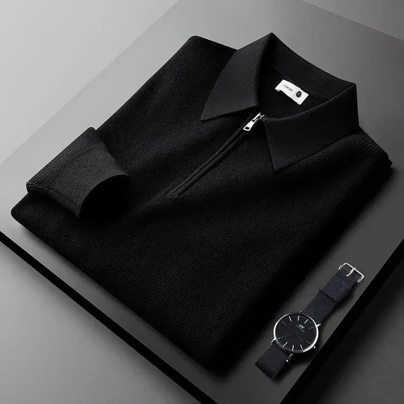 Camisola com fecho de correr elegante para homem