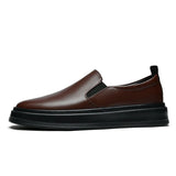Sapatos Slip-On em pele