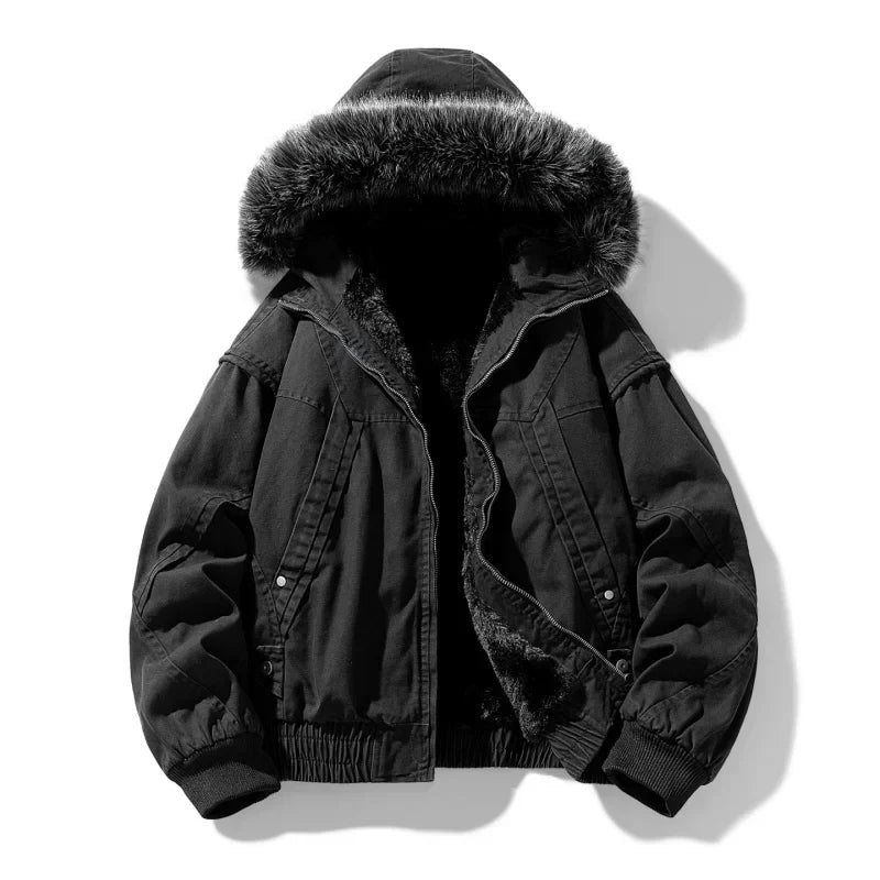 Casaco cargo elegante com forro polar