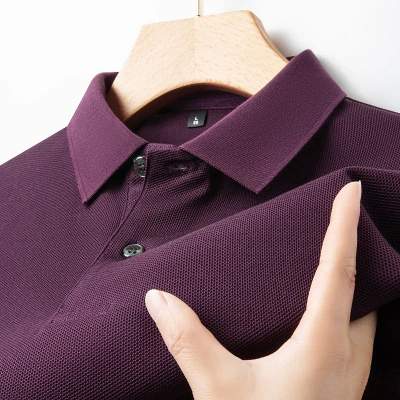 Camisa pólo casual de algodão