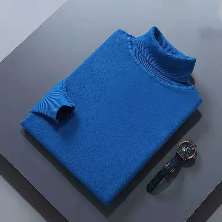 Elegante camisola de gola alta em algodão