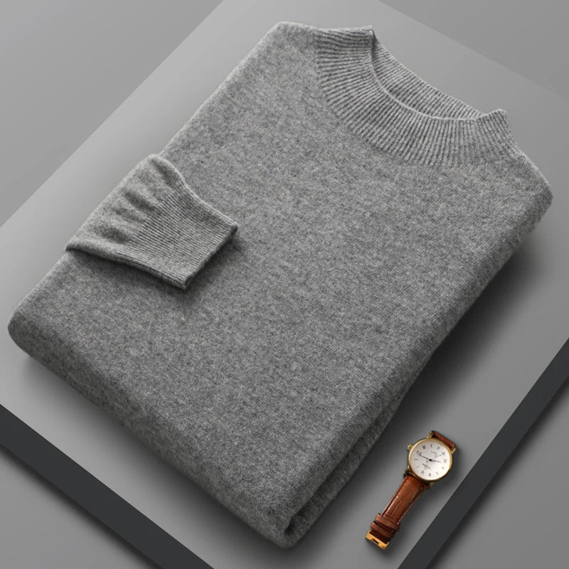 Camisola de caxemira com gola média