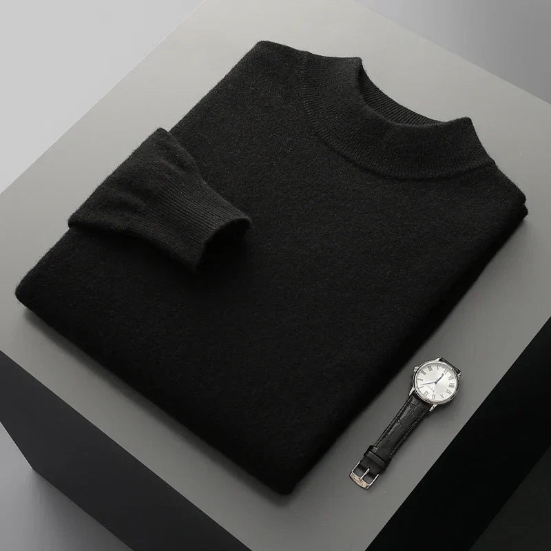 Camisola de caxemira com gola alta
