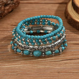 Conjunto de pulseiras boémias turquesa