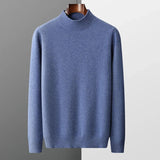Elegante camisola de gola alta em lã merino