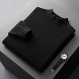 Elegante camisola de gola alta em lã merino