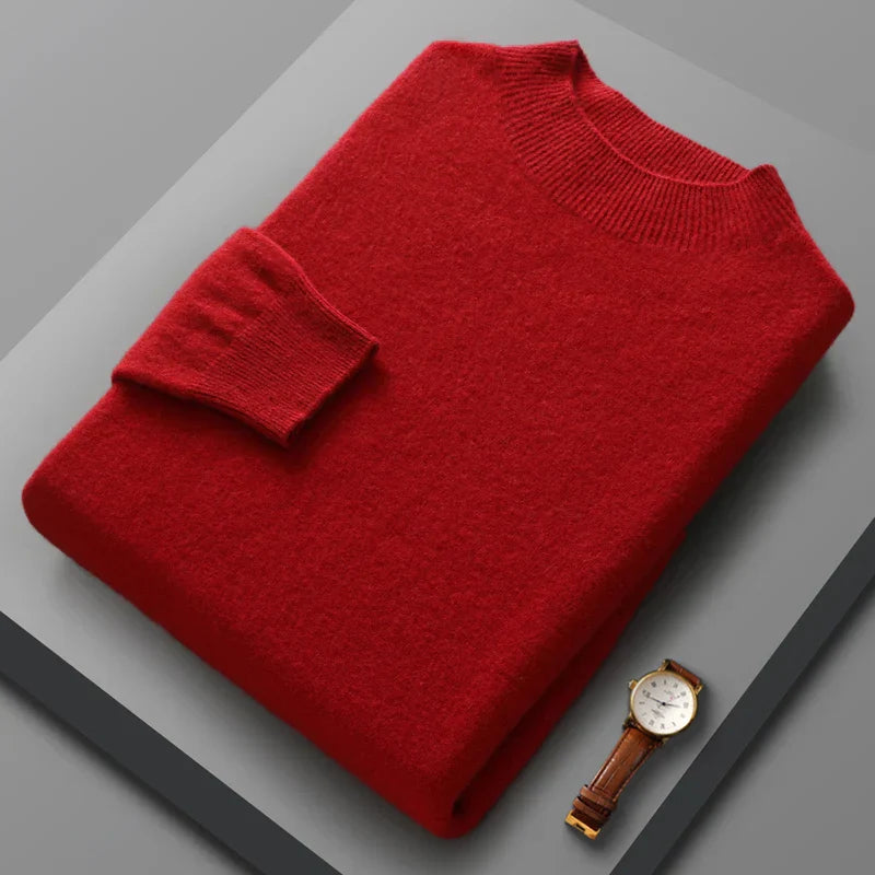 Camisola de caxemira com gola média