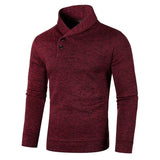 Elegante camisola de gola alta com botões