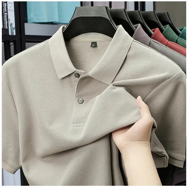 Camisa pólo casual de algodão