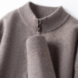 Camisola com fecho em lã merino australiana