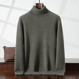 Elegante camisola de gola alta em caxemira