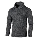 Elegante camisola de gola alta com botões