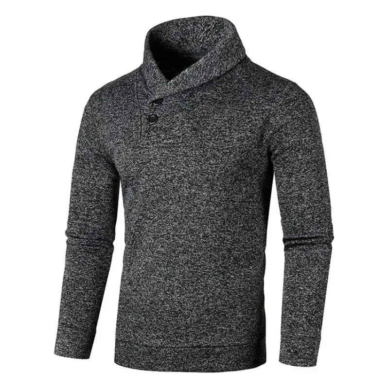 Elegante camisola de gola alta com botões