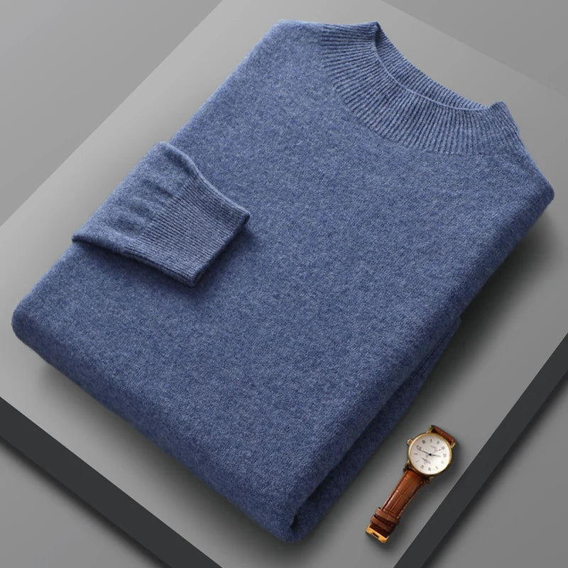 Camisola de caxemira com gola média