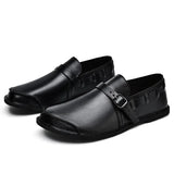 Mocassins de couro com fivela