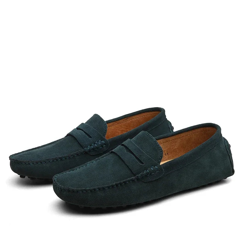 Mocassins casuais de camurça