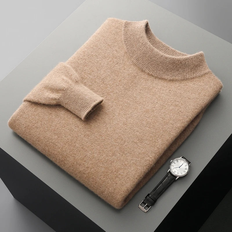 Camisola de caxemira com gola alta