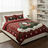 Conjunto de Roupa de Cama Acolchoada de 3 Peças O Mundo da Oficina do Pai Natal