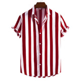 Camisa de verão de manga curta às riscas