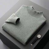 Elegante camisola de gola alta em lã merino