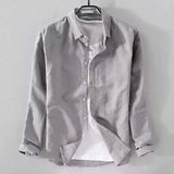 Camisa casual de algodão e linho