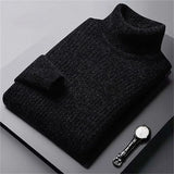 Elegante camisola de gola alta em malha